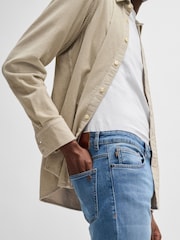 BOSS Light Blue Slim Fit Delaware Comfort Stretch Denim Jeans - Image 4 of 5
