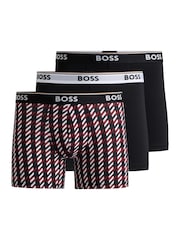 BOSS Black Logo Stretch Cotton Waistband Boxer Briefs 3 Pack - Image 1 of 7