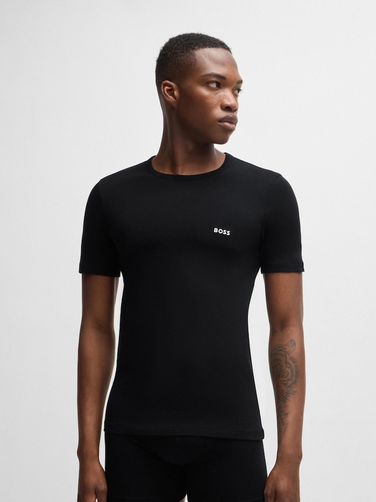 BOSS 100% Cotton Embroidered Logo T-Shirts 3 Pack - Image 4 of 5