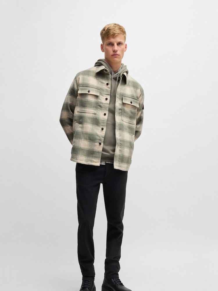 BOSS Natural Oversized Fit Checked Overshirt In Tweed - Image 2 of 6