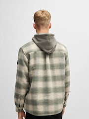 BOSS Natural Oversized Fit Checked Overshirt In Tweed - Image 3 of 6