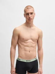 BOSS Black Logo Waistband Stretch Cotton Trunks 3 Pack - Image 2 of 7