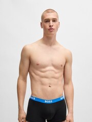 BOSS Black Logo Waistband Stretch Cotton Trunks 3 Pack - Image 3 of 7