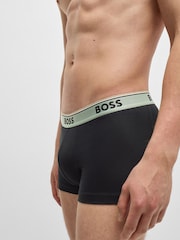 BOSS Black Logo Waistband Stretch Cotton Trunks 3 Pack - Image 7 of 7