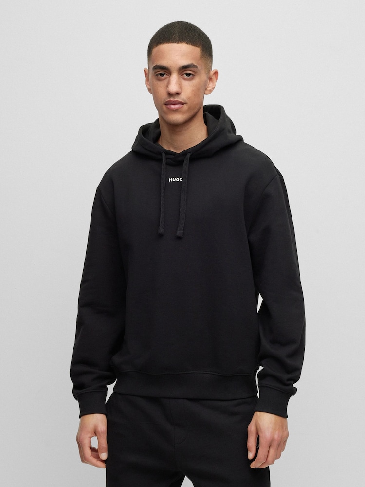 HUGO Black Contrast Logo Tracksuit in 100% Cotton Terry - Image 1 of 5 HUGO Black Contrast Logo Tracksuit in 100% Cotton Terry - Image 1 of 5