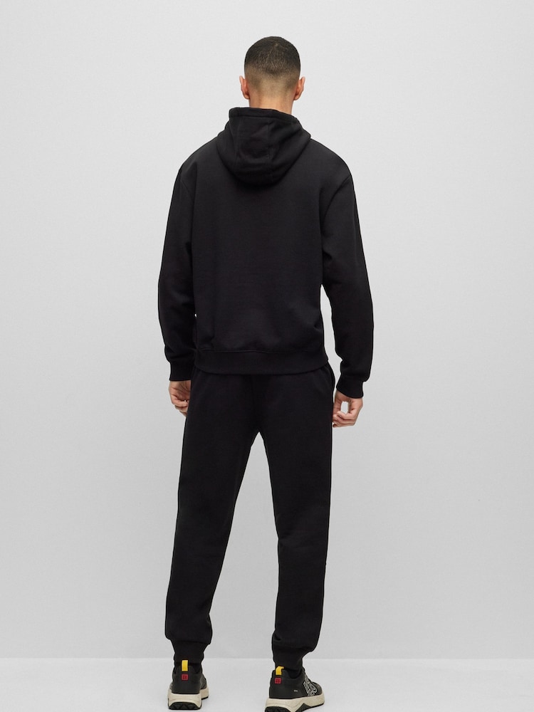 HUGO Black Contrast Logo Tracksuit in 100% Cotton Terry - Image 2 of 5 HUGO Black Contrast Logo Tracksuit in 100% Cotton Terry - Image 2 of 5