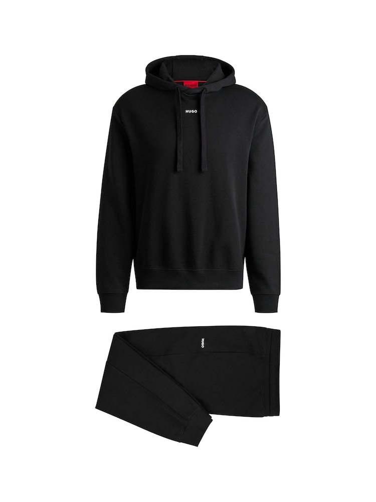 HUGO Black Contrast Logo Tracksuit in 100% Cotton Terry - Image 5 of 5 HUGO Black Contrast Logo Tracksuit in 100% Cotton Terry - Image 5 of 5