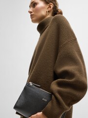 BOSS Black Detachable Pochette Mini Bag In Pebbled Leather - Image 5 of 5