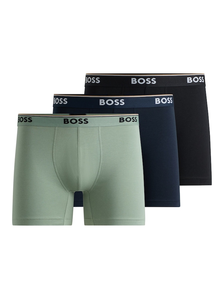 BOSS Black Logo Waistband Stretch Cotton 3 Pack Boxer Brief - Image 1 of 1