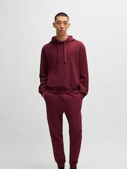 HUGO Pink Contrast Logo Tracksuit Bottoms in 100% Cotton Terry - Image 1 of 5