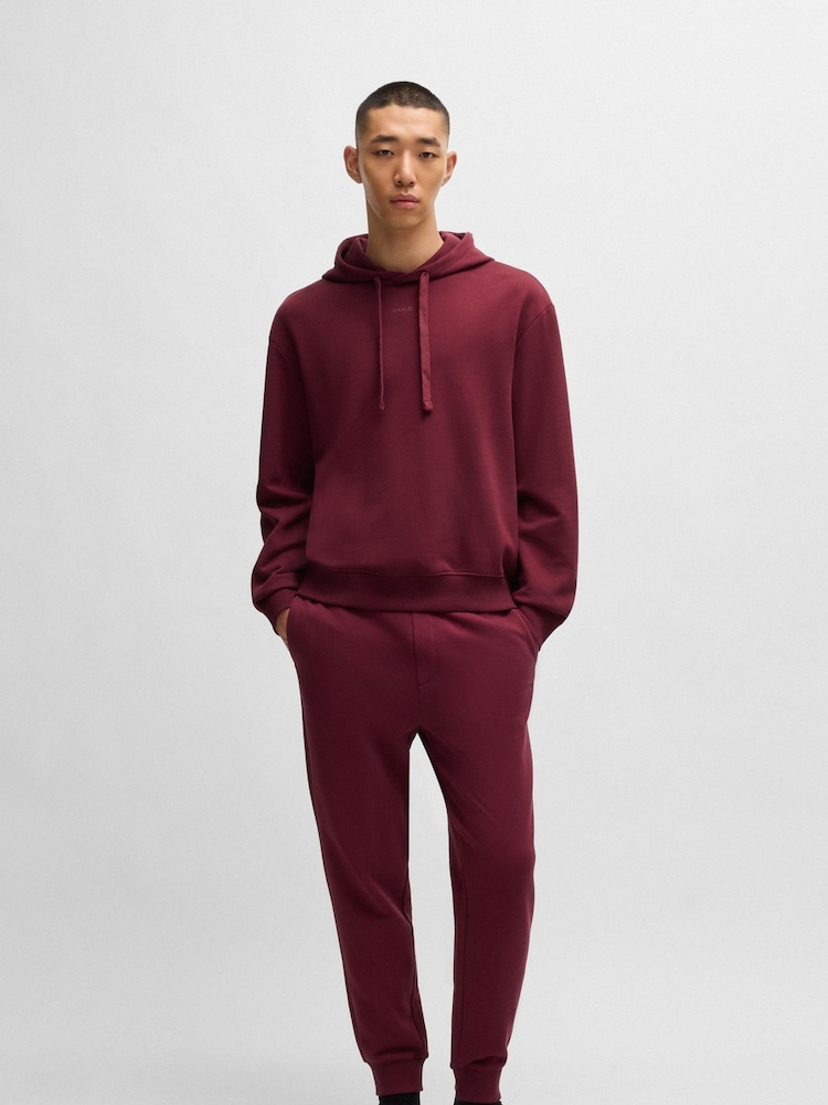 HUGO Pink Contrast Logo Tracksuit Bottoms in 100% Cotton Terry - Image 1 of 5