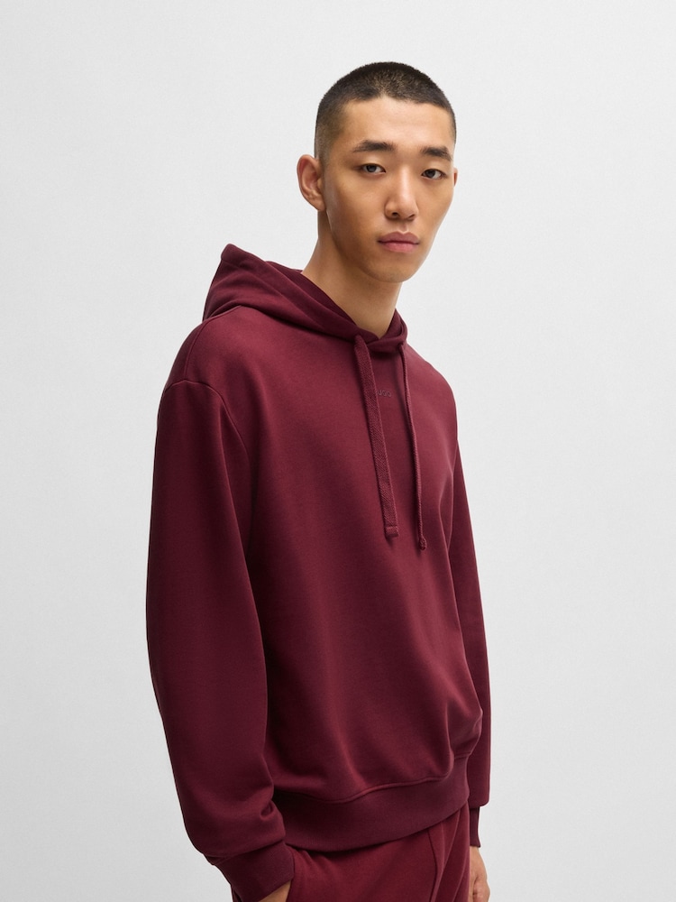 HUGO Pink Contrast Logo Tracksuit Bottoms in 100% Cotton Terry - Image 2 of 5
