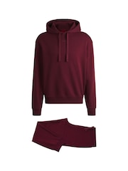 HUGO Pink Contrast Logo Tracksuit Bottoms in 100% Cotton Terry - Image 5 of 5
