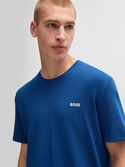 BOSS pižama s kratkimi rokavi in izvezenim logotipom iz bombaža - Slika 4 iz 5