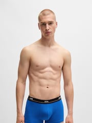 BOSS Blue Five Pack of Logo Waistband Trunks in Stretch Cotton - Image 2 of 7