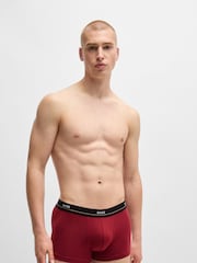 BOSS Blue Five Pack of Logo Waistband Trunks in Stretch Cotton - Image 7 of 7