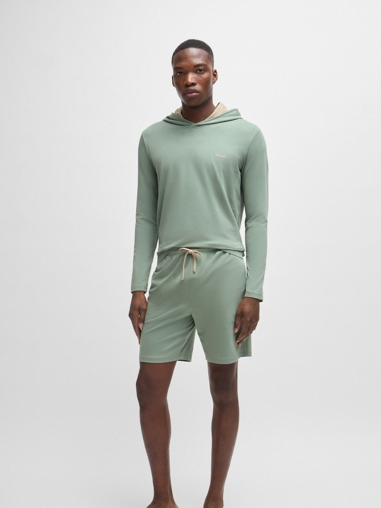 BOSS Green Embroidered Logo Shorts In Stretch Cotton - Image 1 of 5 BOSS Green Embroidered Logo Shorts In Stretch Cotton - Image 1 of 5