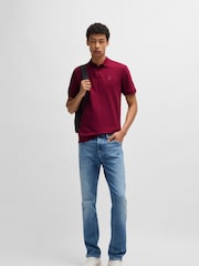 BOSS Red Slim Fit Logo Patch Stretch Cotton Polo Shirt - Image 2 of 5
