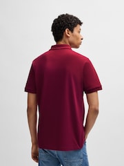 BOSS Red Slim Fit Logo Patch Stretch Cotton Polo Shirt - Image 3 of 5