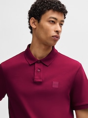 BOSS Red Slim Fit Logo Patch Stretch Cotton Polo Shirt - Image 4 of 5