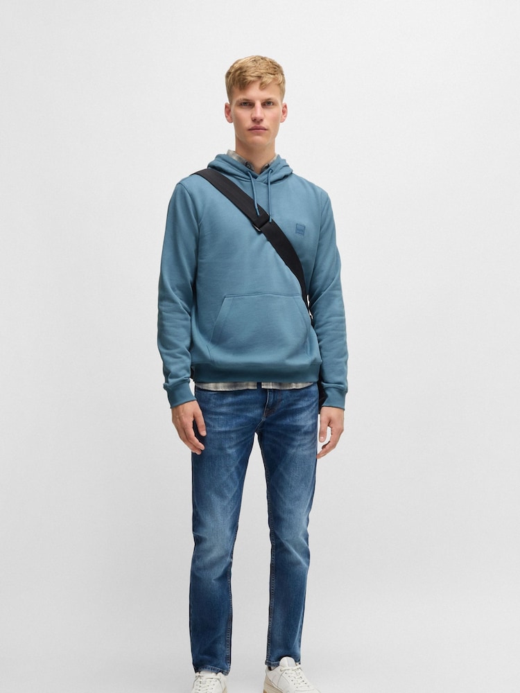 BOSS Blue Logo Patch Terry Hoodie - Image 1 of 5 BOSS Blue Logo Patch Terry Hoodie - Image 1 of 5