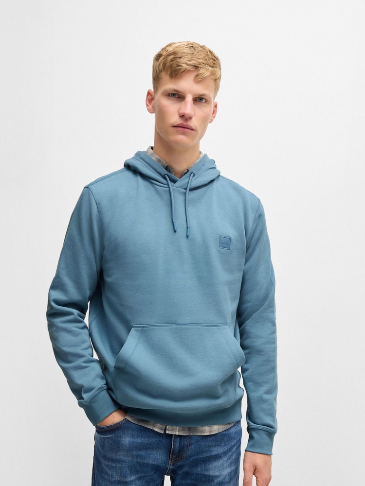 BOSS Blue Logo Patch Terry Hoodie - Image 2 of 5 BOSS Blue Logo Patch Terry Hoodie - Image 2 of 5
