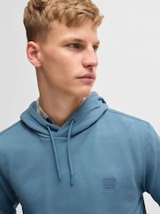 BOSS Blue Logo Patch Terry Hoodie - Image 4 of 5