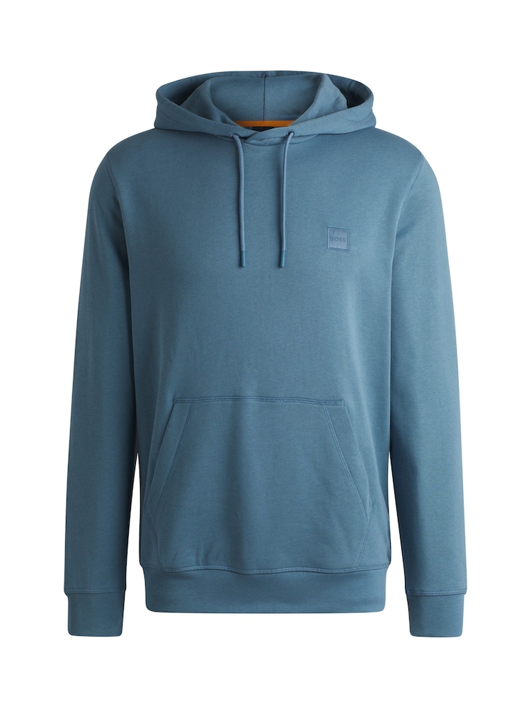 BOSS Blue Logo Patch Terry Hoodie - Image 5 of 5