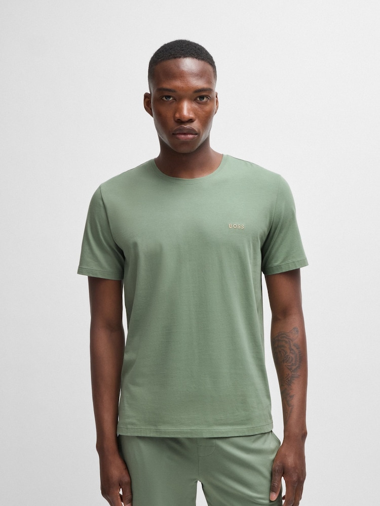 BOSS Green BOSS Embroidered Logo Stretch T-Shirt - Image 2 of 5 BOSS Green BOSS Embroidered Logo Stretch T-Shirt - Image 2 of 5