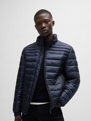 BOSS Blue Logo Badge Jacket With Water Repellent Finish - Image 3 of 6