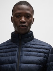 BOSS Blue Logo Badge Jacket With Water Repellent Finish - Image 4 of 6