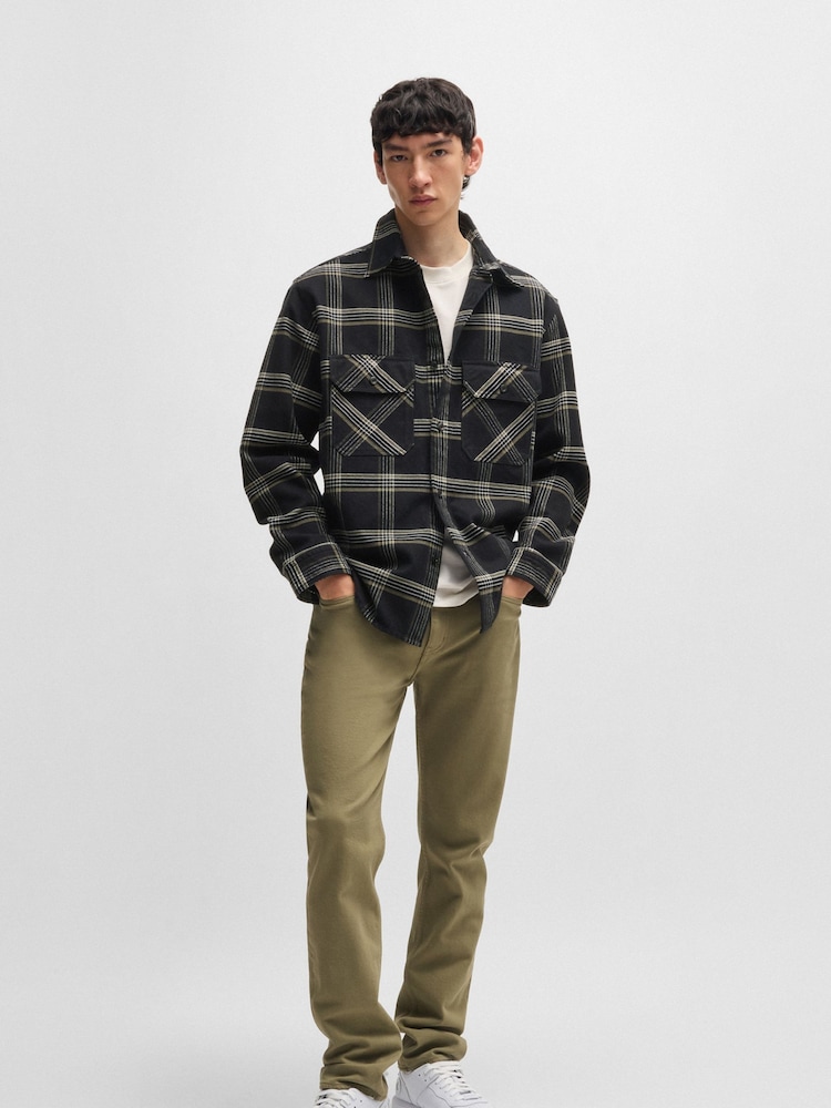HUGO Black Oversized Fit Checked 100% Cotton Shirt - Image 1 of 6