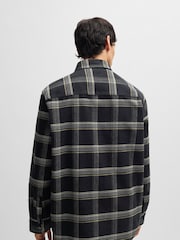 HUGO Black Oversized Fit Checked 100% Cotton Shirt - Image 2 of 6