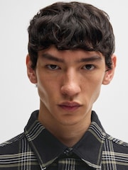 HUGO Black Oversized Fit Checked 100% Cotton Shirt - Image 5 of 6