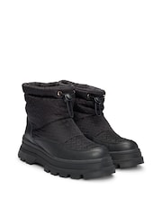 BOSS Black Leather Trim Boots With Monogram Pattern - Image 2 of 3