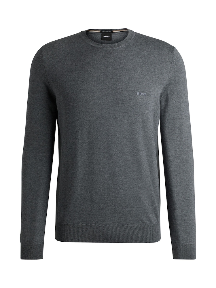 BOSS Grey Embroidered Logo Virgin Wool Sweater - Image 5 of 5 BOSS Grey Embroidered Logo Virgin Wool Sweater - Image 5 of 5
