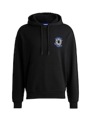 HUGO Black Seasonal Artwork 100% Cotton Hoodie - Image 5 of 5
