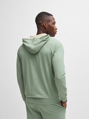 BOSS Green Embroidered Logo Zip-Up Hoodie in Stretch Cotton - Image 3 of 5