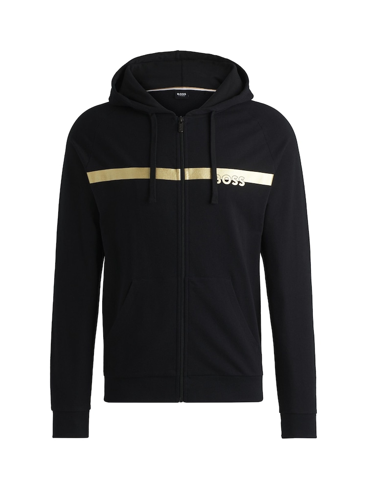 BOSS Black 100% Cotton Terry Zip-Up Hoodie With Foil Print Logo - Image 5 of 5 BOSS Black 100% Cotton Terry Zip-Up Hoodie With Foil Print Logo - Image 5 of 5
