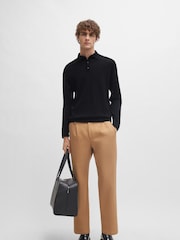 BOSS Black Virgin Wool Kniited Polo Shirt - Image 2 of 5