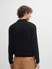 BOSS Black Virgin Wool Kniited Polo Shirt - Image 3 of 5
