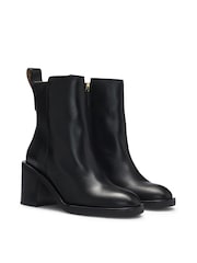 BOSS Black Leather Boots With 7Cm Block Heel - Image 1 of 4