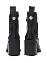 BOSS Black Leather Boots With 7Cm Block Heel - Image 3 of 4
