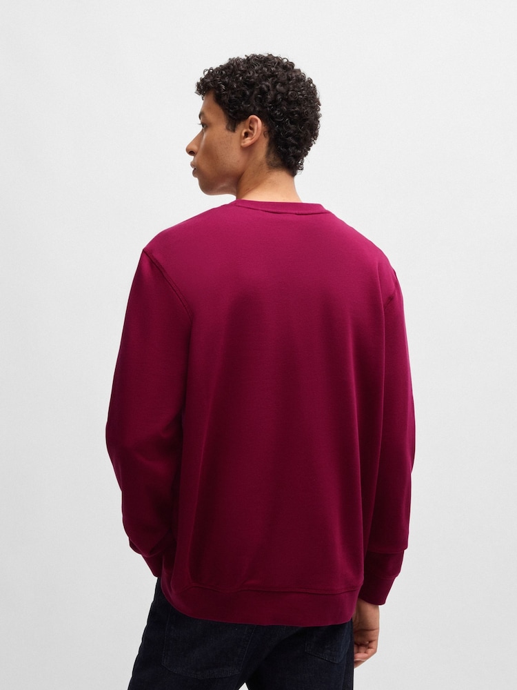 BOSS Red Logo Patch In 100% Cotton Terry Sweatshirt - Image 2 of 5 BOSS Red Logo Patch In 100% Cotton Terry Sweatshirt - Image 2 of 5