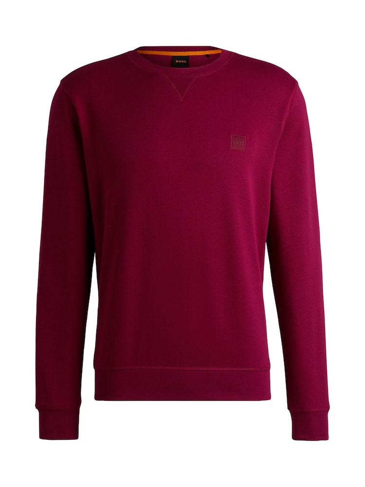 BOSS Red Logo Patch In 100% Cotton Terry Sweatshirt - Image 5 of 5 BOSS Red Logo Patch In 100% Cotton Terry Sweatshirt - Image 5 of 5