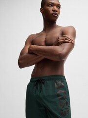 BOSS Green Logo Print Swim Shorts With Full Lining - Image 1 of 4