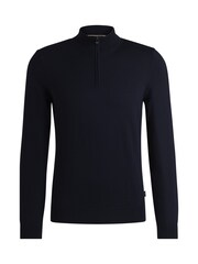 BOSS Blue Fit Virgin Wool Quarter Zip Jumper - Image 5 of 5