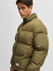 HUGO Green Logo Label Puffer Jacket With Water Repellent Finish - Image 3 of 6