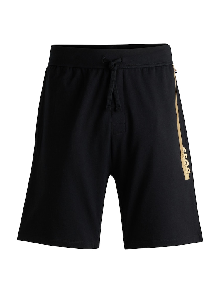 BOSS Black 100% Cotton Terry Shorts With Foil Print Logo - Image 5 of 5 BOSS Black 100% Cotton Terry Shorts With Foil Print Logo - Image 5 of 5
