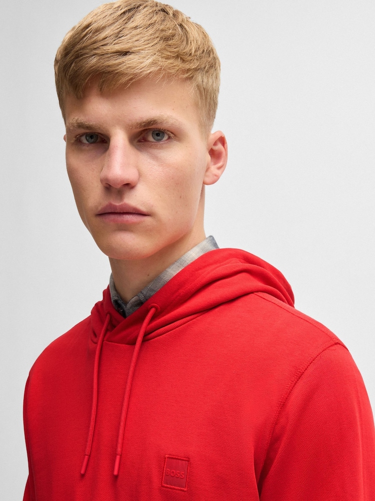 BOSS Red Logo Patch Terry Hoodie - Image 4 of 4